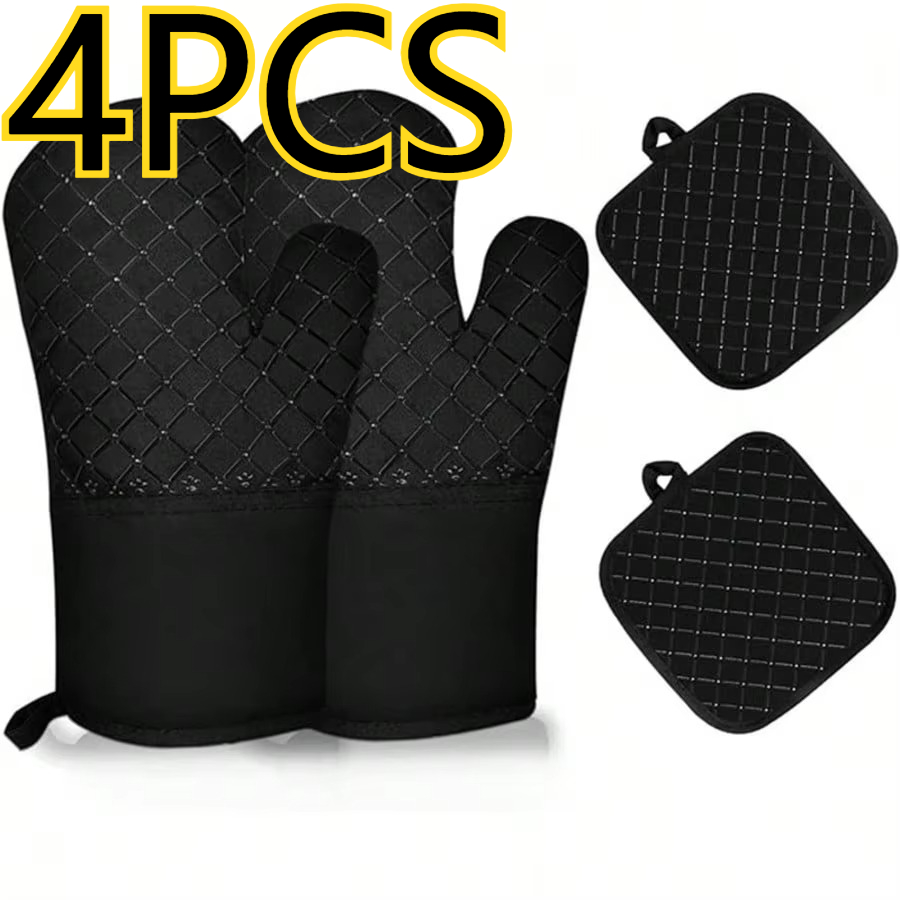 Heat Resistant Glove - 4 stuks siliconen keukenhandschoenen voor gebruik