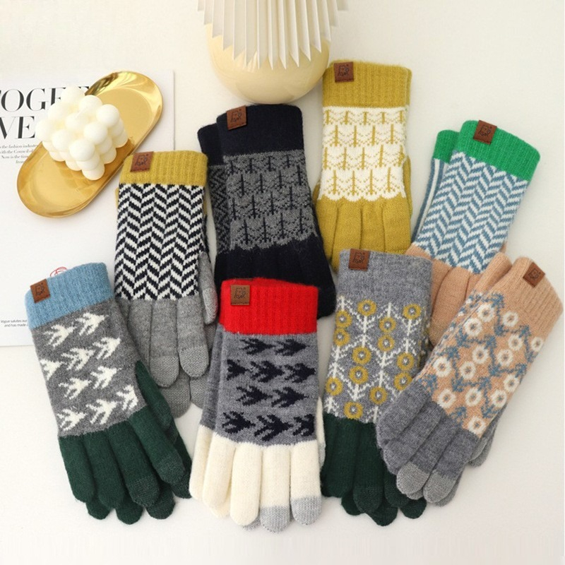 Herfst Winter Wol Kleurblok Ge - Wool Glove Lined recensie en prijs